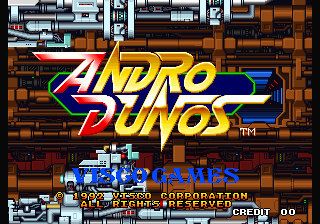 Andro Dunos title screen for Neo Geo